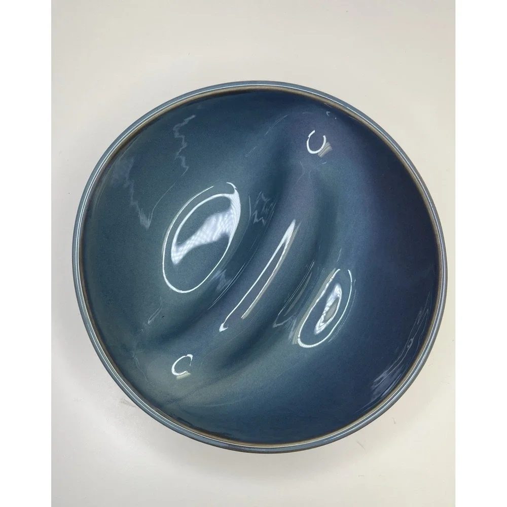 Uncommon Goods‎ Perfect Bite Divided Bowl Peter Both Blue Two Section Ceramic